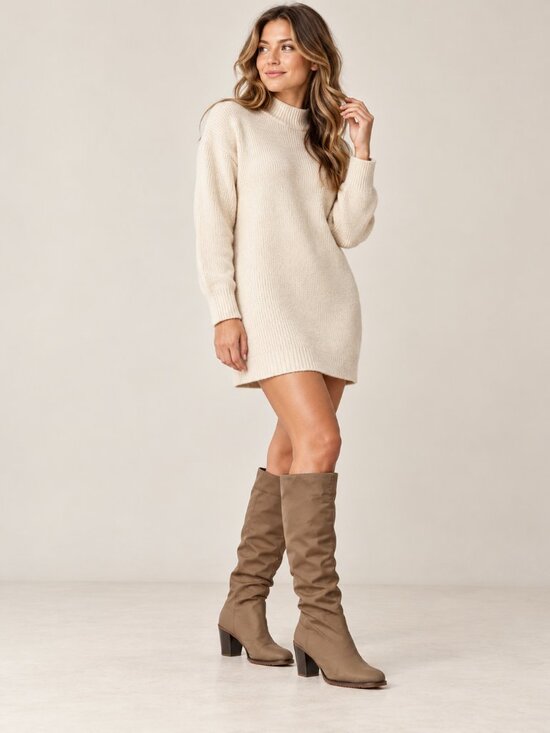 Colo Shoes - Colo Brown Knee High Shearling Lined Block Heel Boots Size 9M